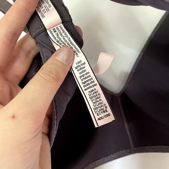 Victoria's Secret purple sparkly t-shirt lightly lined wireless bra women's 40C - Picture 5 of 5